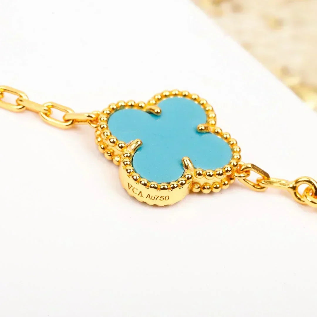 [⭐Corinne] CLOVER 5 MOTIF TURQUOISE BRACELET COLLECTION