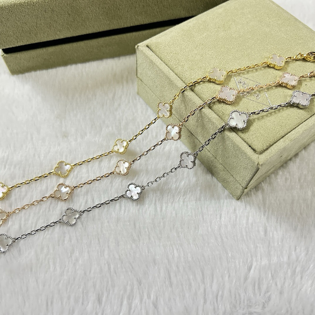 [⭐Corinne]CLOVER 6 MOTIF WHITE MOP BRACELET