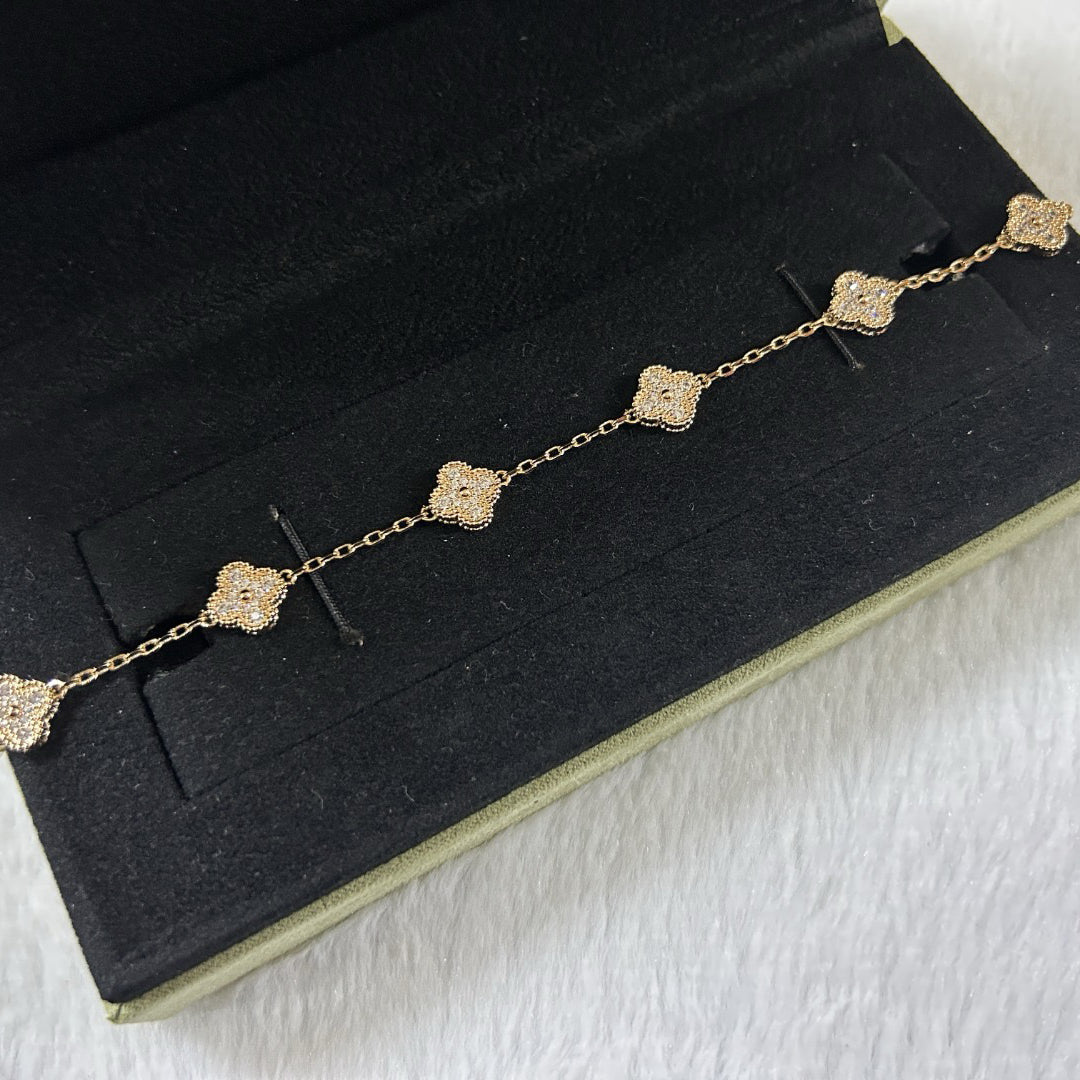[⭐Corinne]CLOVER 6 MOTIF DIAMOND BRACELET