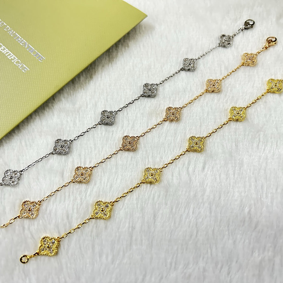 [⭐Corinne]CLOVER 6 MOTIF DIAMOND BRACELET