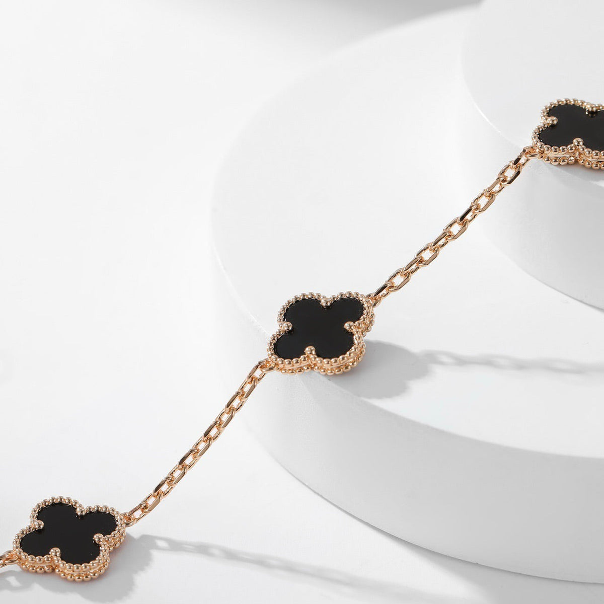[⭐Corinne]CLOVER 10 MOTIFS ONYX NECKLACE