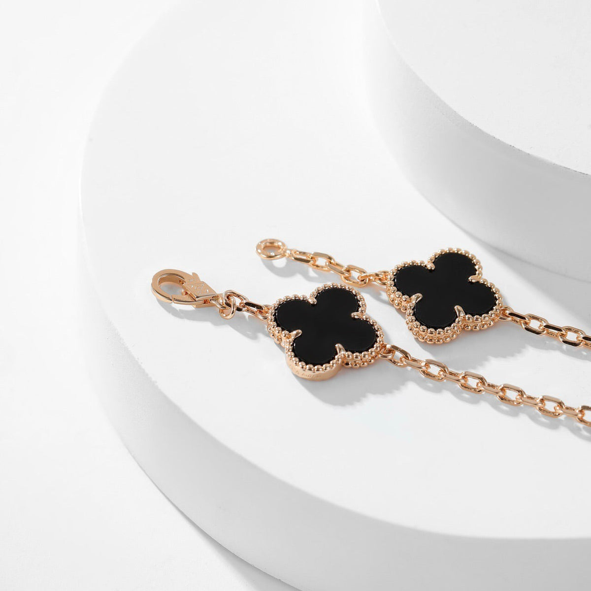 [⭐Corinne]CLOVER 10 MOTIFS ONYX NECKLACE