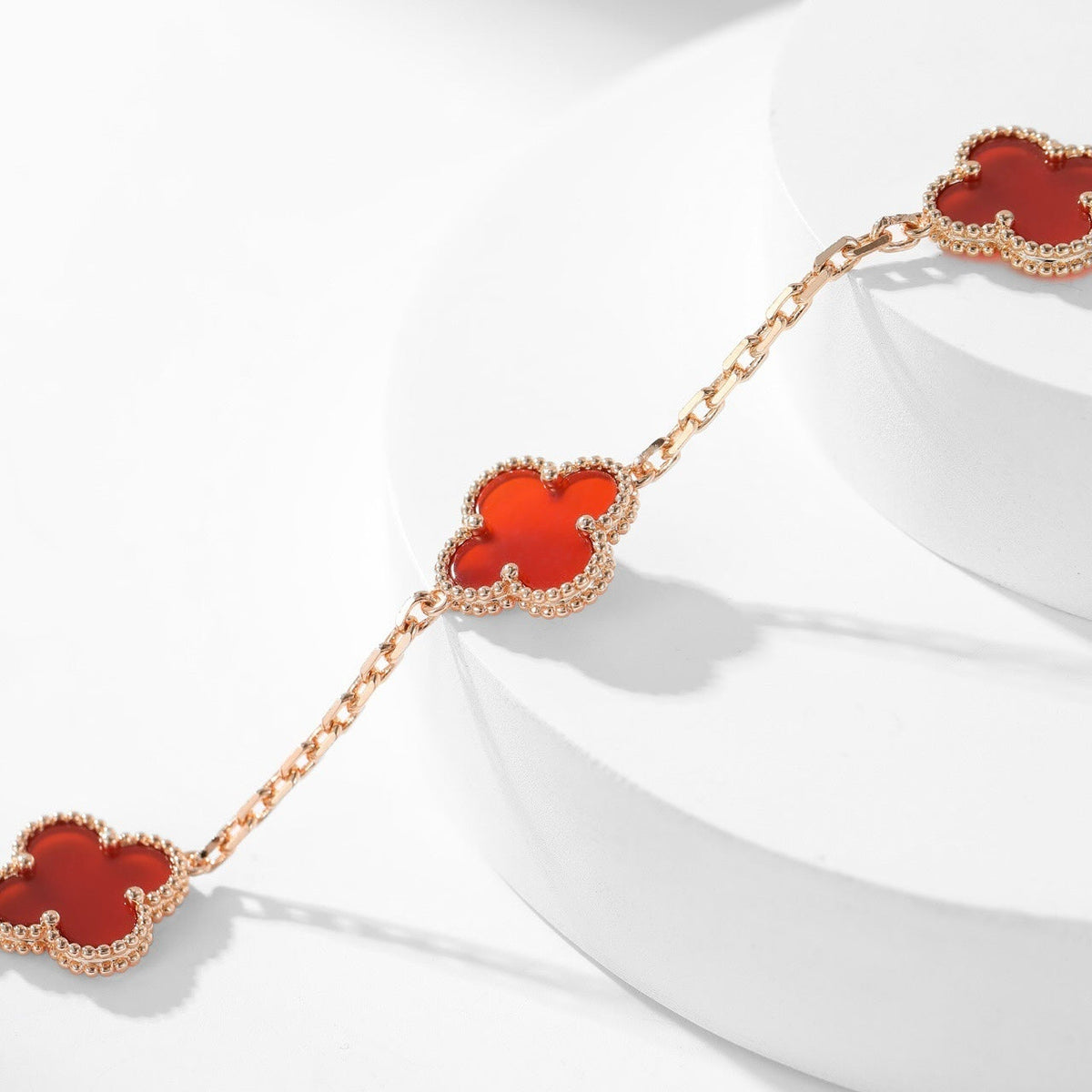 [⭐Corinne]CLOVER 10 MOTIFS CARNELIAN NECKLACE
