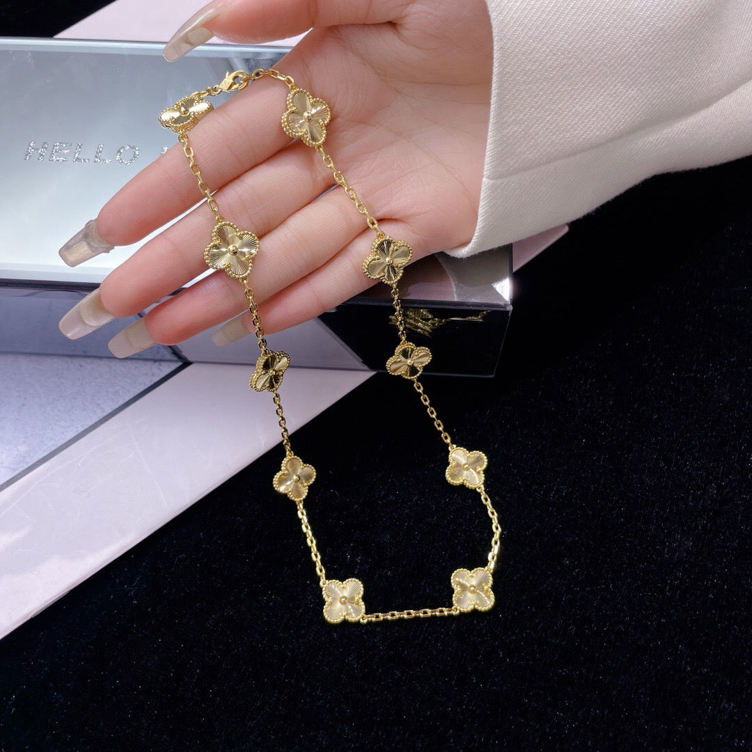 [⭐Corinne]CLOVER 10 MOTIFS LASER NECKLACE