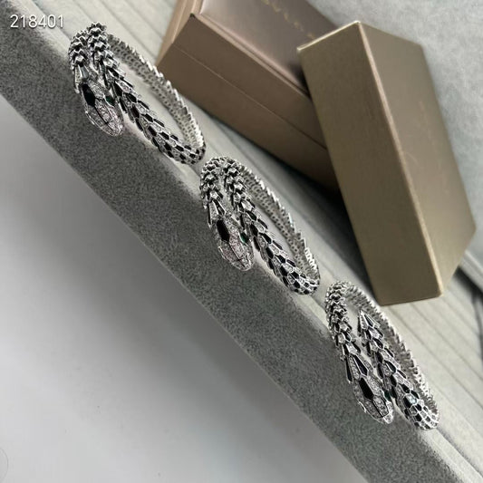[⭐Corinne]NEW OBSIDIAN & DIAMOND SERPENT BRACELET