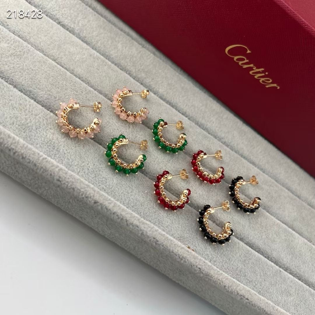 [⭐Corinne]NEW COLORED GEMSTONE COLLECTION SMALL HOOP EARRINGS