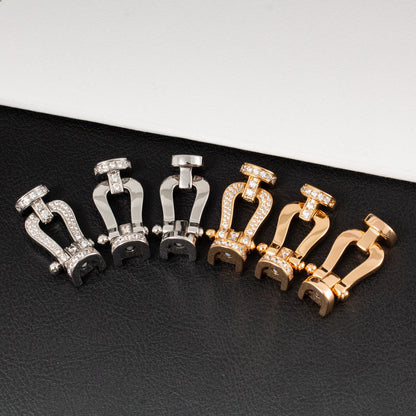 [⭐Corinne]FORCE LARGE HORSESHOE FULL DIAMOND BRACELET SILVER