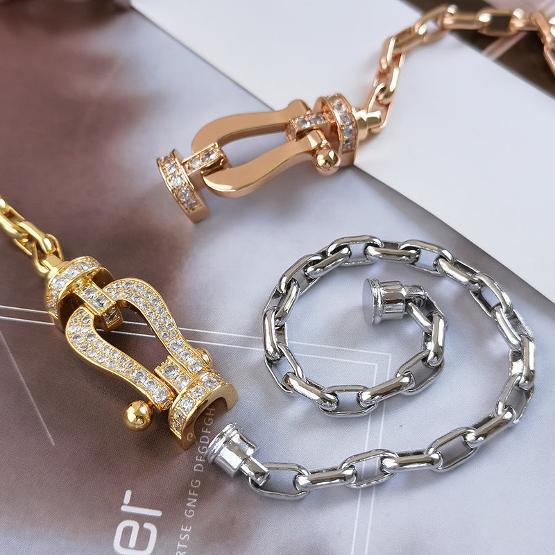 [⭐Corinne]FORCE LARGE HORSESHOE CLASP  METAL BRACELET