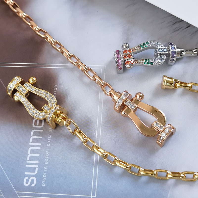 [⭐Corinne]FORCE LARGE HORSESHOE CLASP  METAL BRACELET