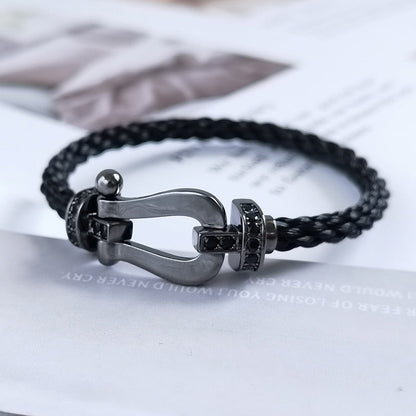 [⭐Corinne]FORCE LARGE SERIES HORSESHOE BLACK SAMURAI BRACELET