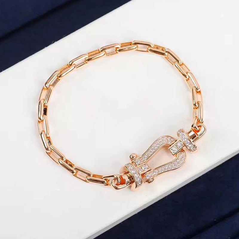 [⭐Corinne]FORCE LARGE HORSESHOE CLASP  METAL BRACELET