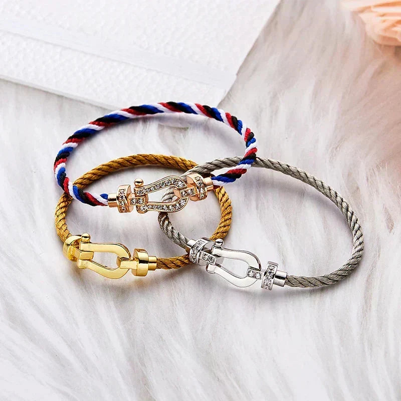 [⭐Corinne]FORCE LARGE HORSESHOE NO DIAMOND BRACELET GOLD