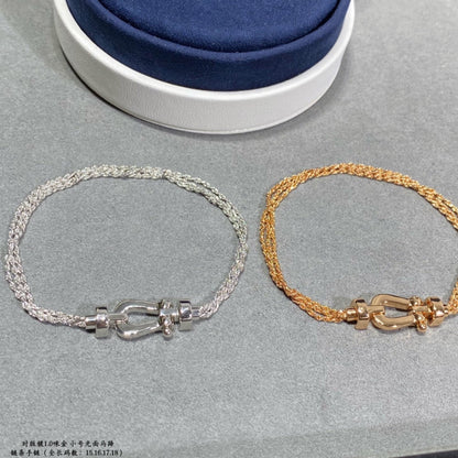 [⭐Corinne]FORCE SMALL HORSESHOE  DIAMOND CHAIN ROPE BRACELET
