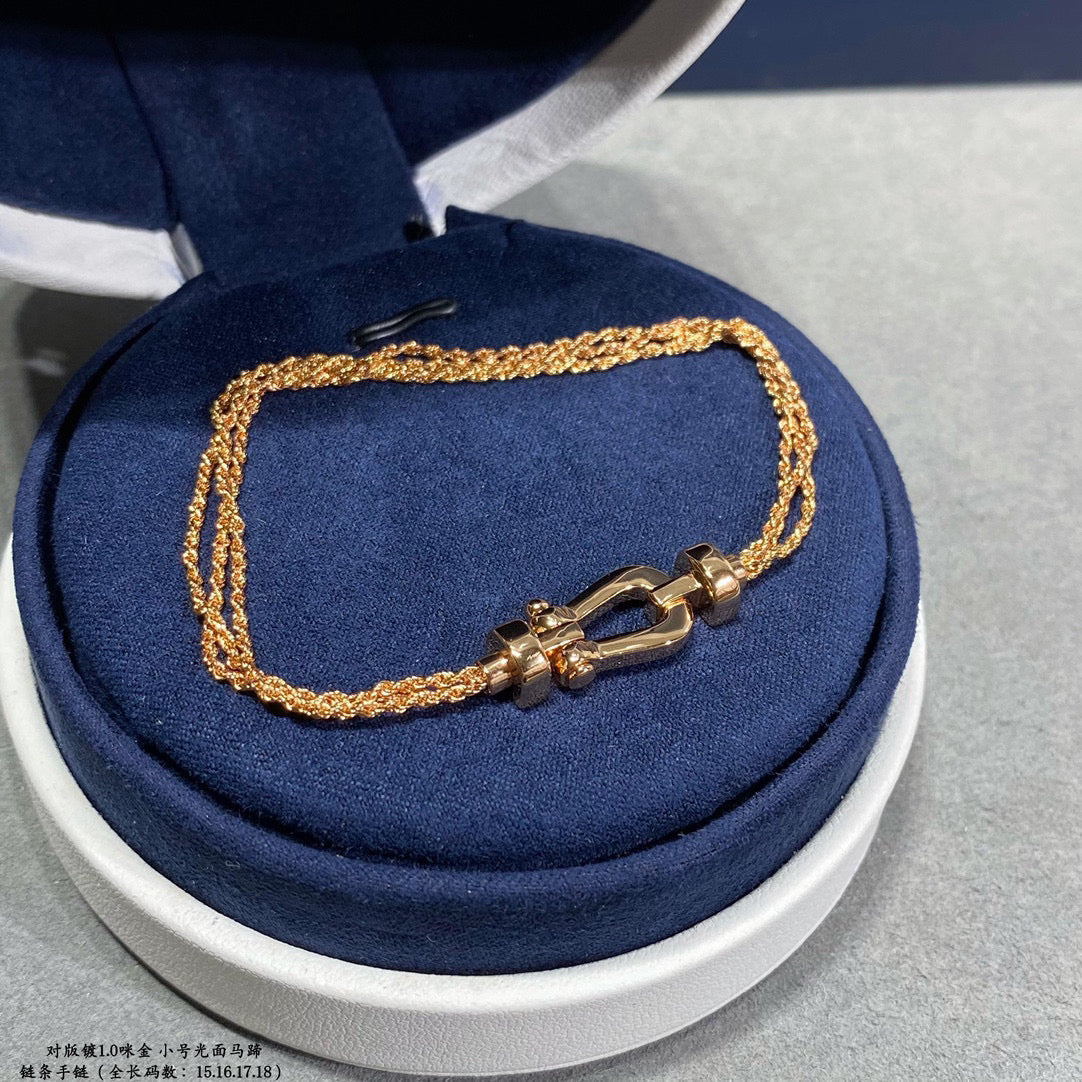 [⭐Corinne]FORCE SMALL HORSESHOE  DIAMOND CHAIN ROPE BRACELET