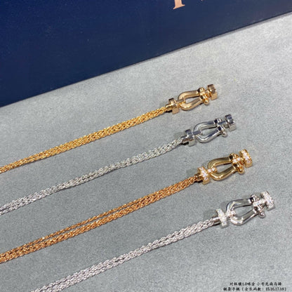 [⭐Corinne]FORCE SMALL HORSESHOE  DIAMOND CHAIN ROPE BRACELET