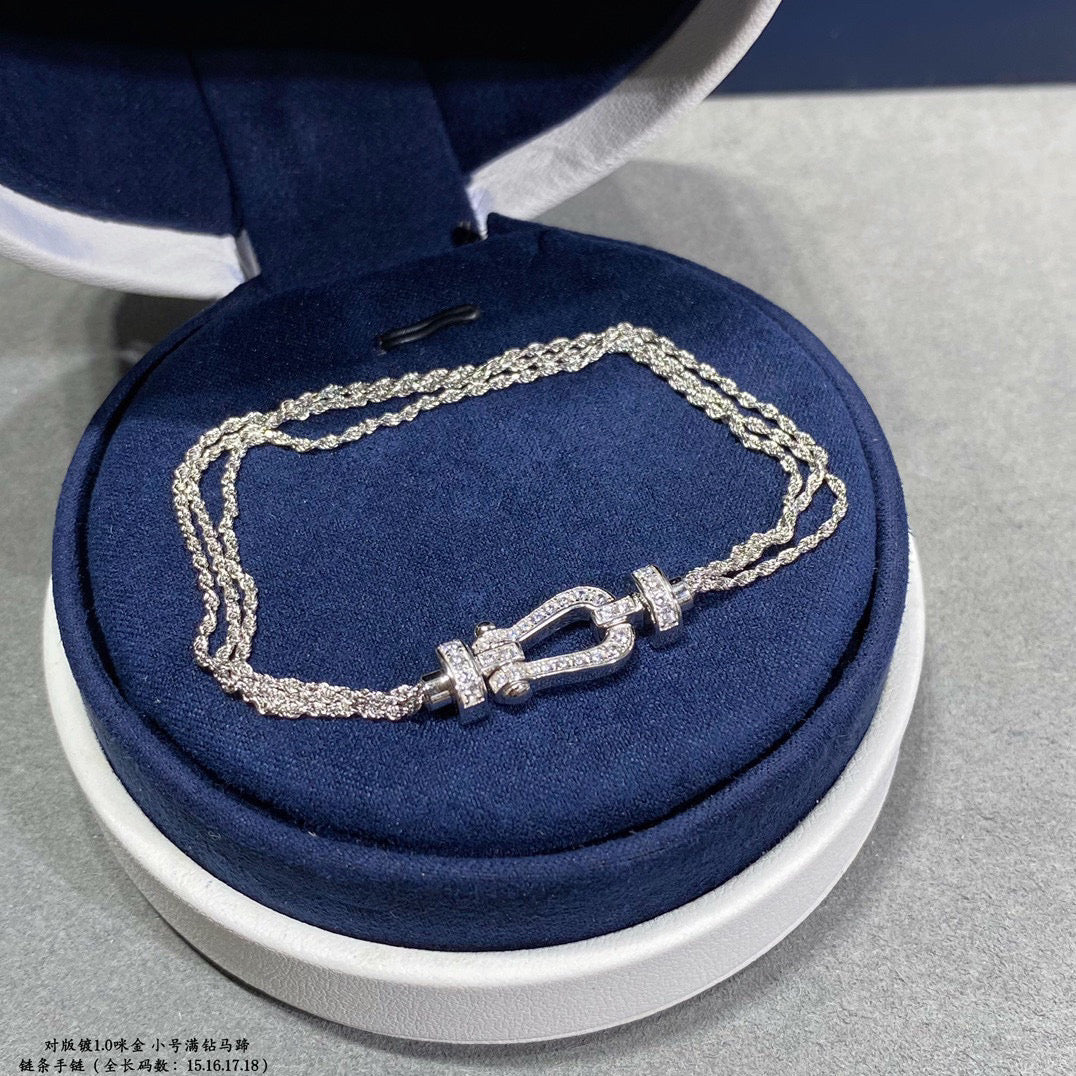 [⭐Corinne]FORCE SMALL HORSESHOE  DIAMOND CHAIN ROPE BRACELET