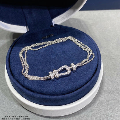 [⭐Corinne]FORCE SMALL HORSESHOE  DIAMOND CHAIN ROPE BRACELET
