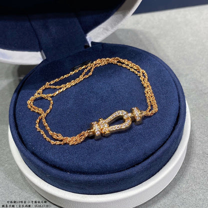 [⭐Corinne]FORCE SMALL HORSESHOE  DIAMOND CHAIN ROPE BRACELET