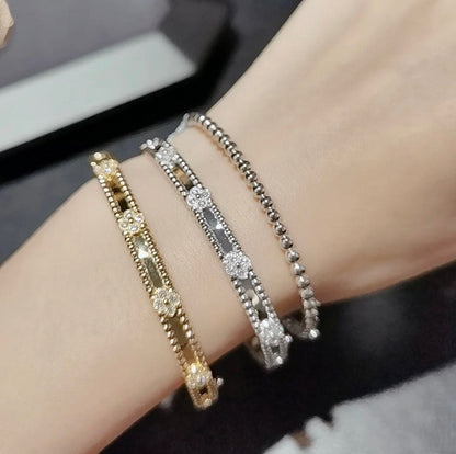 [⭐Corinne]CLOVER BRACELET 4MM DIAMONDS
