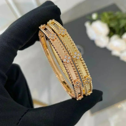 [⭐Corinne]CLOVER BRACELET 4MM DIAMONDS