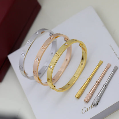 [⭐Corinne]LOVE BRACELET 6.1MM 4 DIAMONDS
