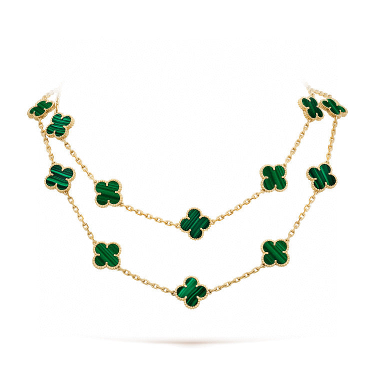 [⭐Corinne]CLOVER 20 MOTIFS MALACHITE GOLD