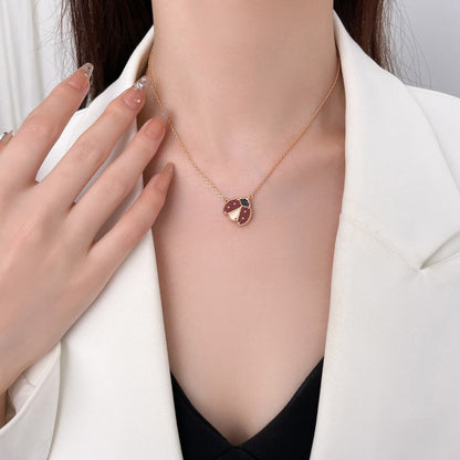 [⭐Corinne]LUCKY  CARNELIANS LADYBUG NECKLACE