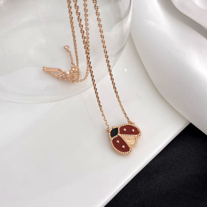 [⭐Corinne]LUCKY  CARNELIANS LADYBUG NECKLACE