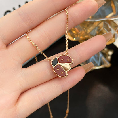 [⭐Corinne]LUCKY  CARNELIANS LADYBUG NECKLACE