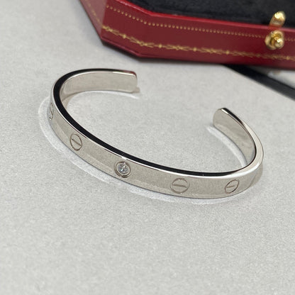 [⭐Corinne]LOVE BRACELET 6.1MM 1 DIAMOND OPEN CUFF
