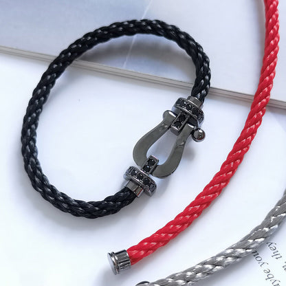 [⭐Corinne]FORCE LARGE SERIES HORSESHOE BLACK SAMURAI BRACELET