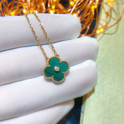 [⭐Corinne]CLOVER 15MM DIAMOND TURQUOISE NECKLACE