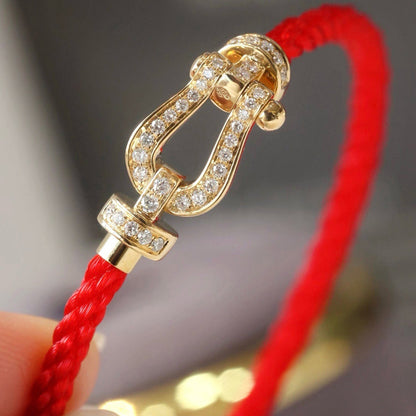 [⭐Corinne]FORCE LARGE HORSESHOE FULL DIAMOND BRACELET SILVER