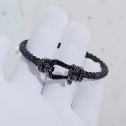 [⭐Corinne]FORCE LARGE SERIES HORSESHOE BLACK SAMURAI BRACELET