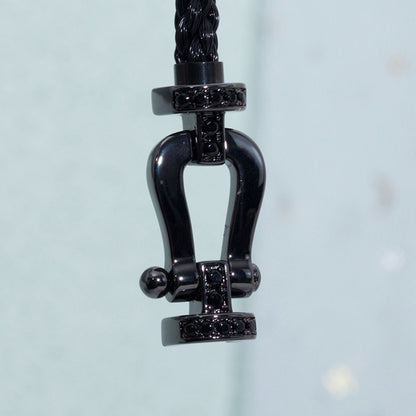 [⭐Corinne]FORCE LARGE SERIES HORSESHOE BLACK SAMURAI BRACELET