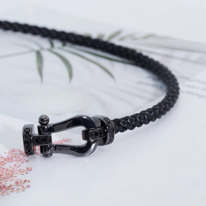 [⭐Corinne]FORCE LARGE SERIES HORSESHOE BLACK SAMURAI BRACELET