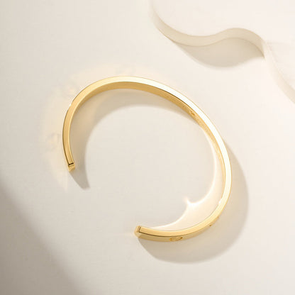 [⭐Corinne]LOVE BRACELET 6.1MM 1 DIAMOND OPEN CUFF