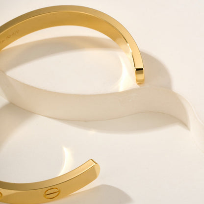 [⭐Corinne]LOVE BRACELET 6.1MM 1 DIAMOND OPEN CUFF