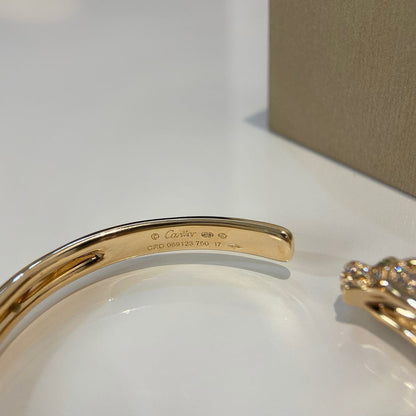 [⭐Corinne]PANTHERE HALF DIAMOND OPEN BRACELET