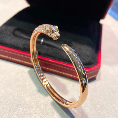 [⭐Corinne]PANTHERE HALF DIAMOND OPEN BRACELET