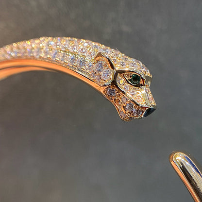 [⭐Corinne]PANTHERE HALF DIAMOND OPEN BRACELET