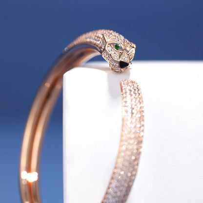[⭐Corinne]PANTHERE FULL DIAMOND OPEN BRACELET