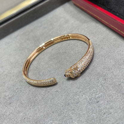 [⭐Corinne]PANTHERE FULL DIAMOND OPEN BRACELET