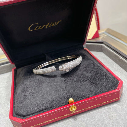 [⭐Corinne]PANTHERE FULL DIAMOND OPEN BRACELET