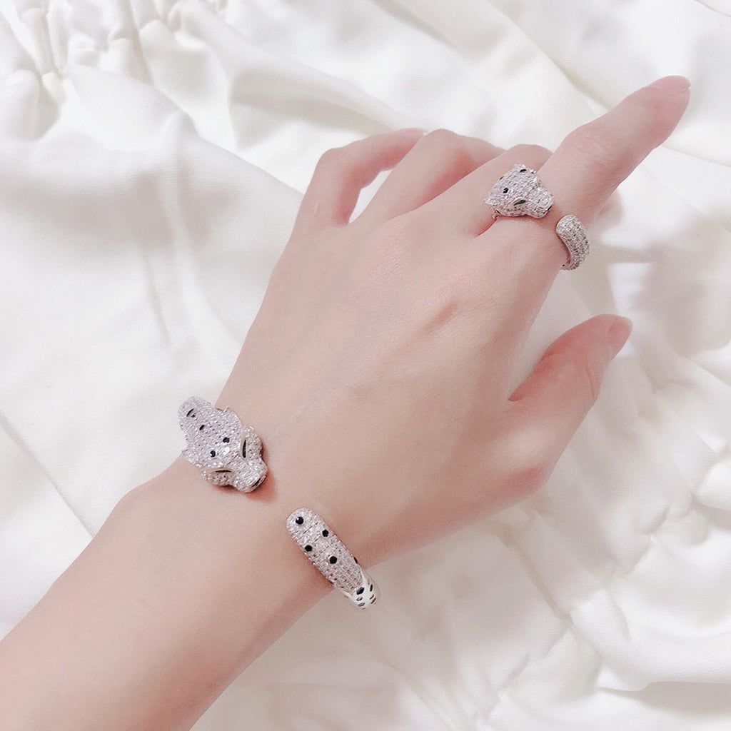[⭐Corinne]PANTHERE BIG BRACELET DIAMONDS