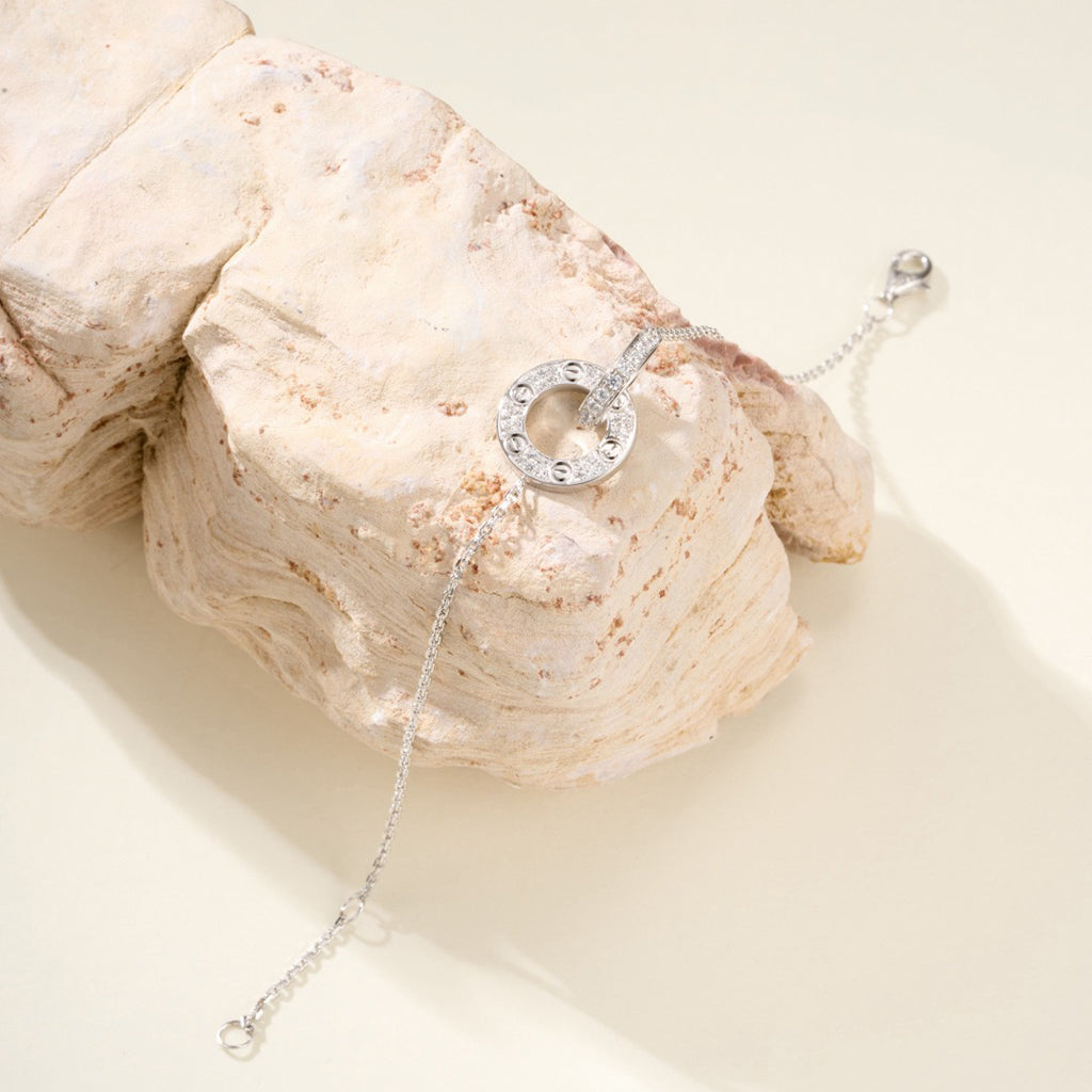 [⭐Corinne]LOVE DOUBLE RING FULL DIAMOND BRACELET