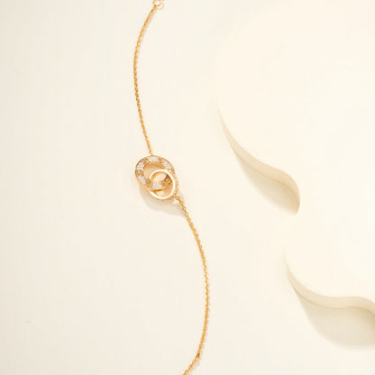 [⭐Corinne]LOVE DOUBLE RING FULL DIAMOND BRACELET