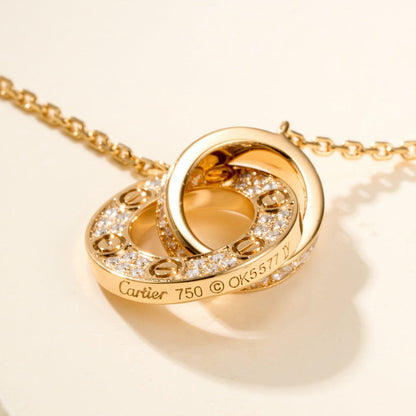 [⭐Corinne]LOVE DOUBLE RING FULL DIAMOND BRACELET