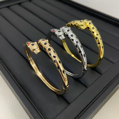 [⭐Corinne]PANTHERE DOUBLE HEADED OPEN BRACELET