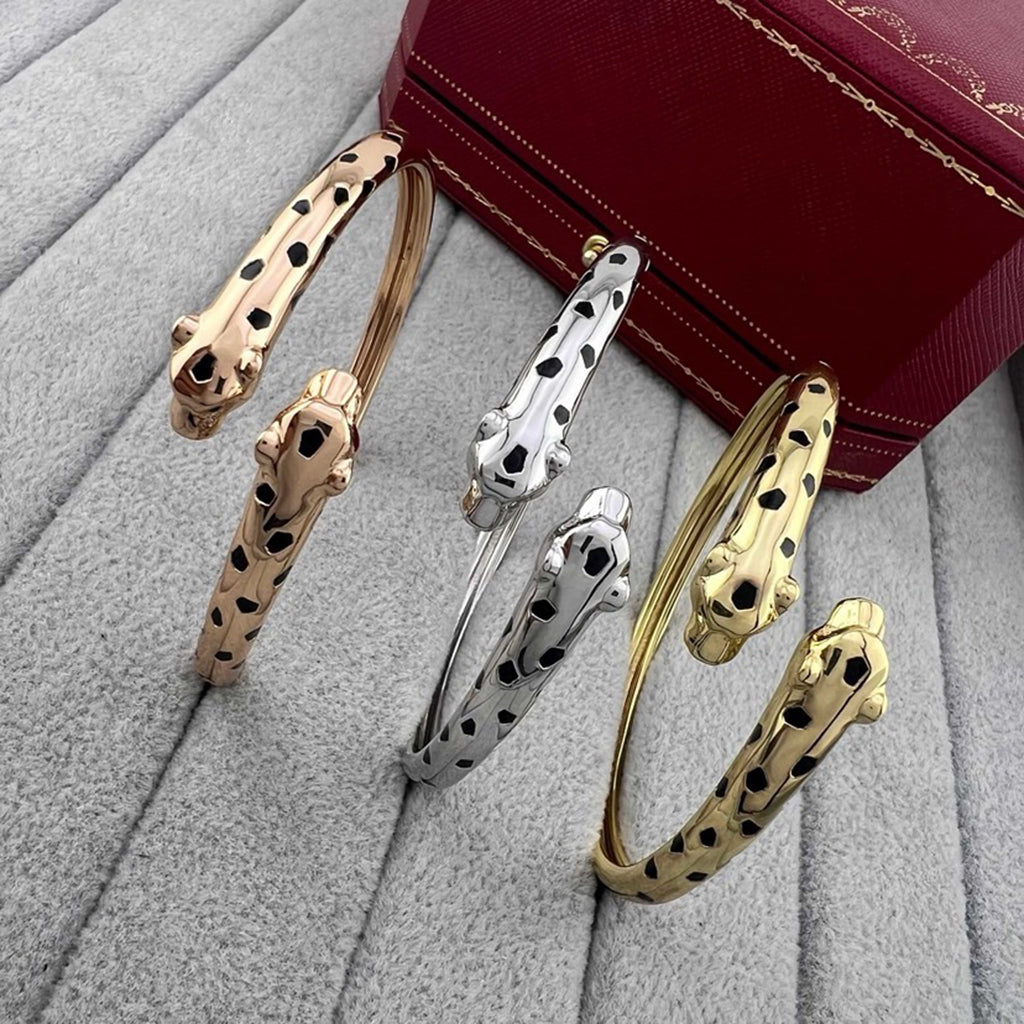 [⭐Corinne]PANTHERE DOUBLE HEADED OPEN BRACELET